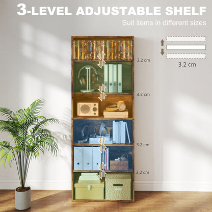 The six shelf bookcase showing adjustable shelf heights