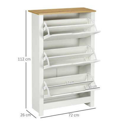 Size diagram of the white shoe storage unit with dimensions shown