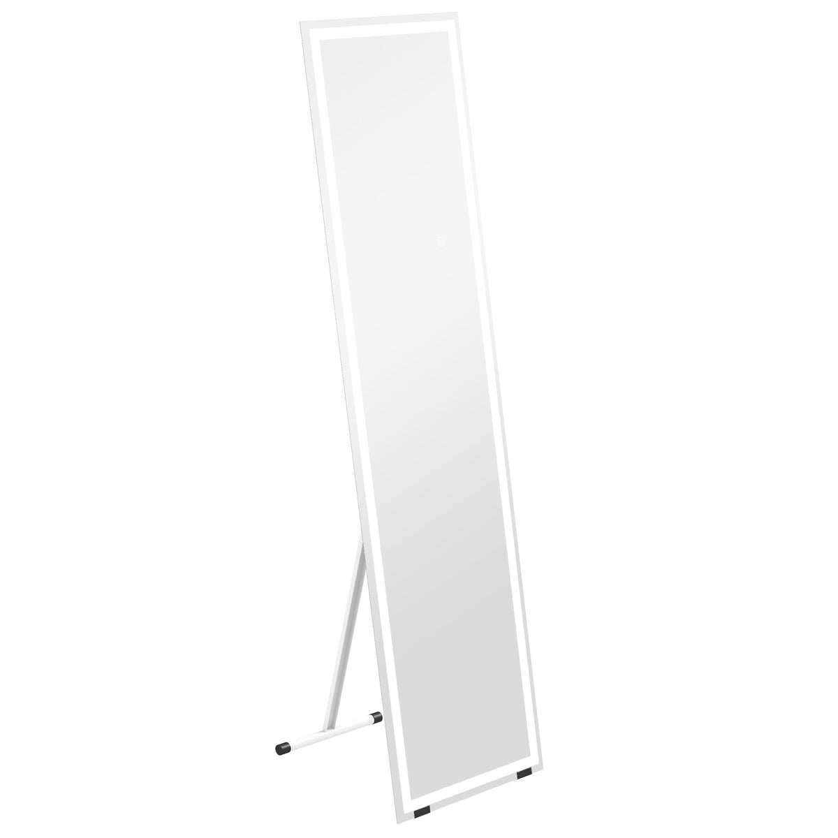 HOMCOM Standing Dressing Mirror with LED Lights in White