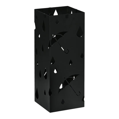 HOMCOM Steel Umbrella Stand with cut-out umbrella and raindrop pattern