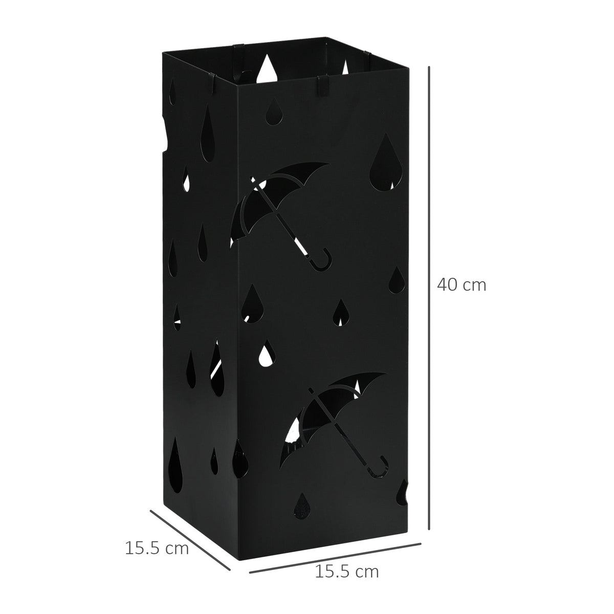 The square umbrella holder with dimensions shown