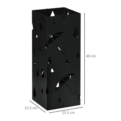 The square umbrella holder with dimensions shown