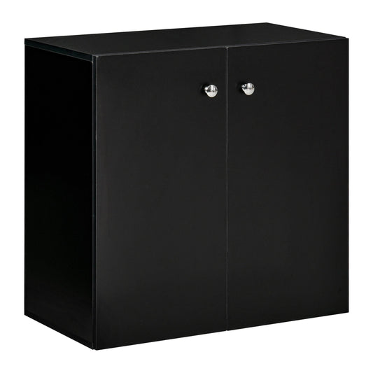 HOMCOM Storage Cabinet freestanding wooden sideboard with two doors and silver handles