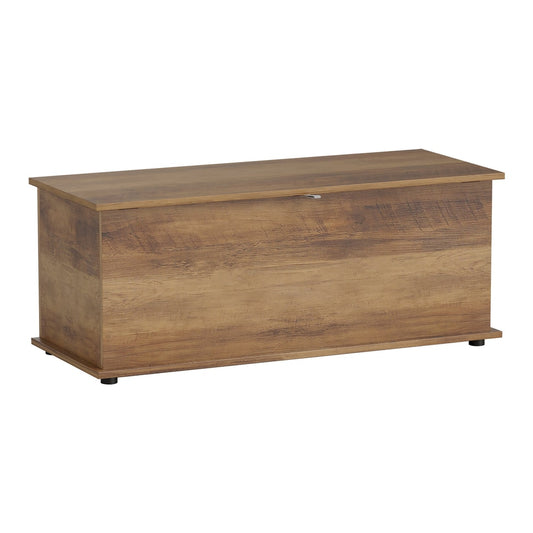 HOMCOM Storage Chest, a large wooden storage trunk with a hinged lid