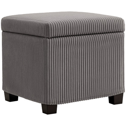 HOMCOM Storage Ottoman Bench in Grey