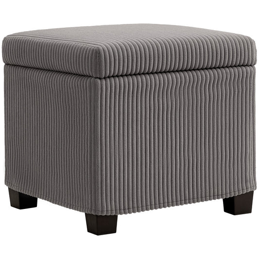 HOMCOM Storage Ottoman Bench in Grey
