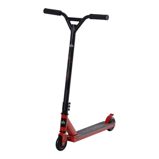 HOMCOM Street Stunt Scooter in red with black handlebars and deck