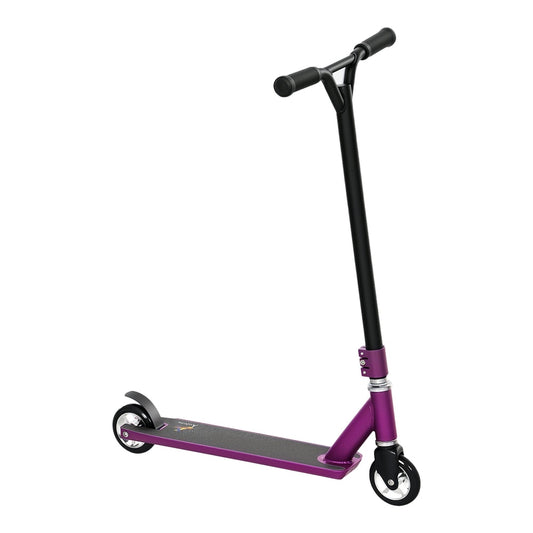 HOMCOM Stunt Scooter in purple with black handlebars and wheels on a white background