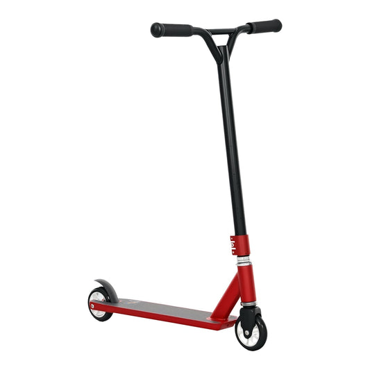 HOMCOM Stunt Scooter, a red and black scooter with a lightweight aluminium deck and ABEC 7 bearing