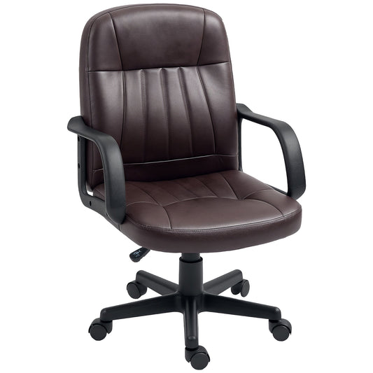 HOMCOM Swivel Executive Chair dark brown PU leather computer desk chair