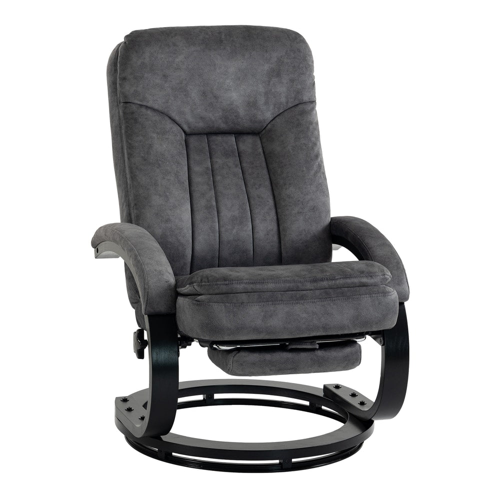 HOMCOM Swivel Recliner Chair in Dark Grey