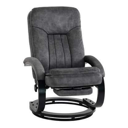 HOMCOM Swivel Recliner Chair in Dark Grey