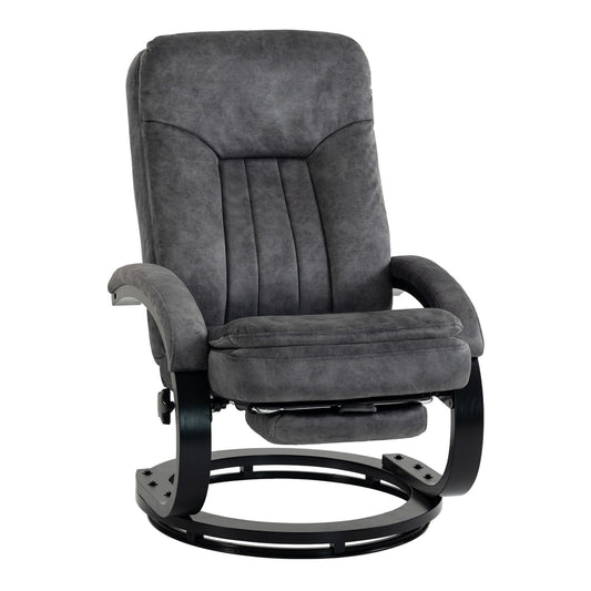 HOMCOM Swivel Recliner Chair in Dark Grey
