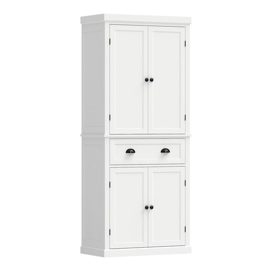 HOMCOM Tall Kitchen Cupboard in White
