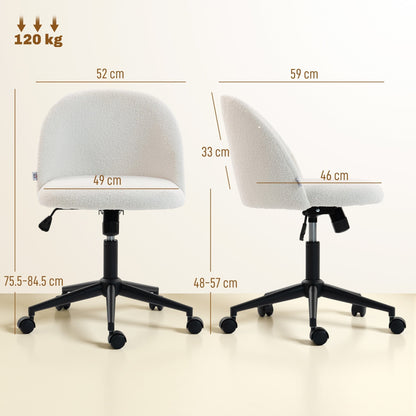 This office chair has dimensions shown for width, depth, and height
