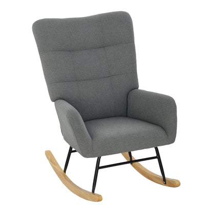 HOMCOM Teddy Fleece Rocking Chair in Grey