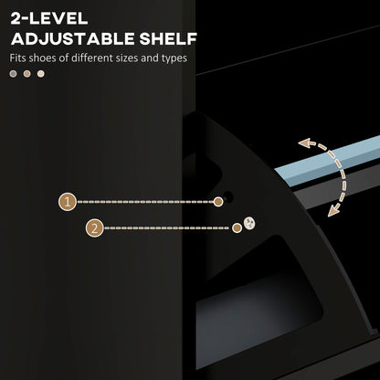 Close-up of the interior shelf adjustment mechanism for the shoe storage unit