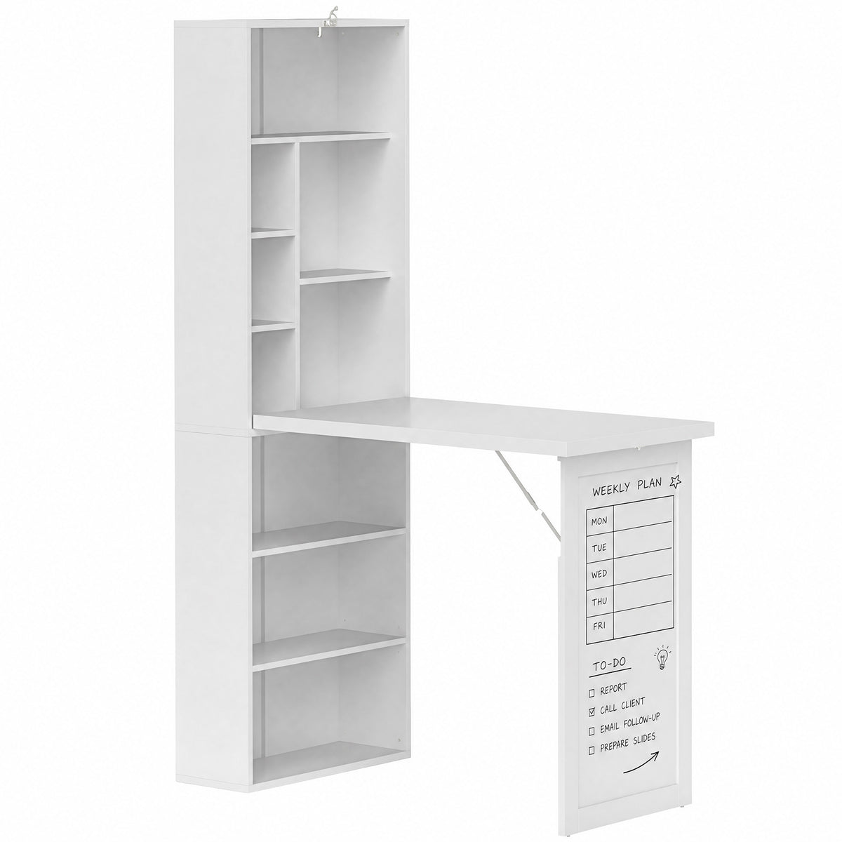 HOMCOM Three-Part Work Desk in White