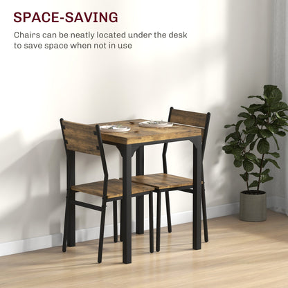 the dining set with chairs tucked under the table to save space in a living area