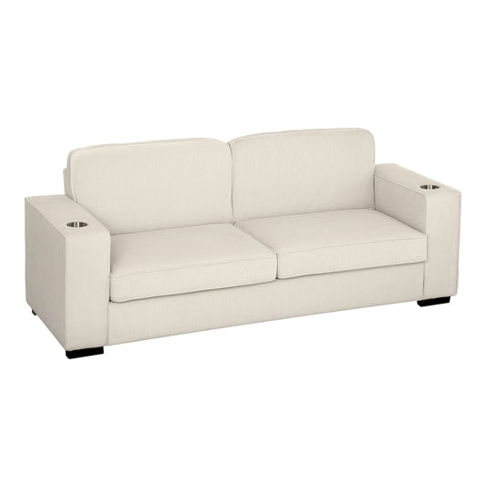 HOMCOM Three-Seater Corduroy Sofa in Cream White