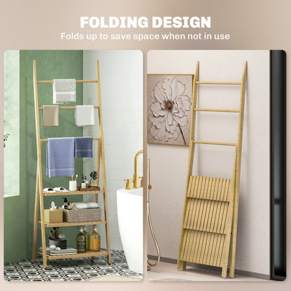 Bamboo storage unit shown assembled and folded flat for storage