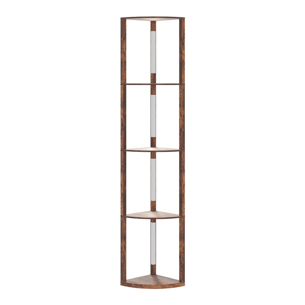 HOMCOM Three-Tier Corner Floor Lamp with shelves and integrated lighting