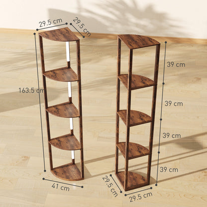 Two corner floor lamps shown with dimensions for size comparison