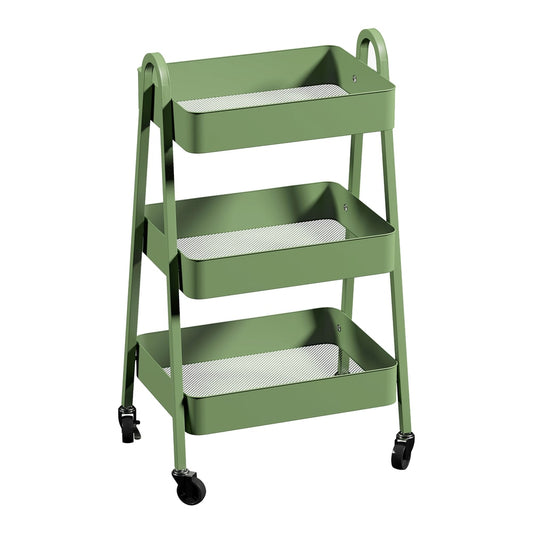 HOMCOM Three-Tier Storage Trolley in Green