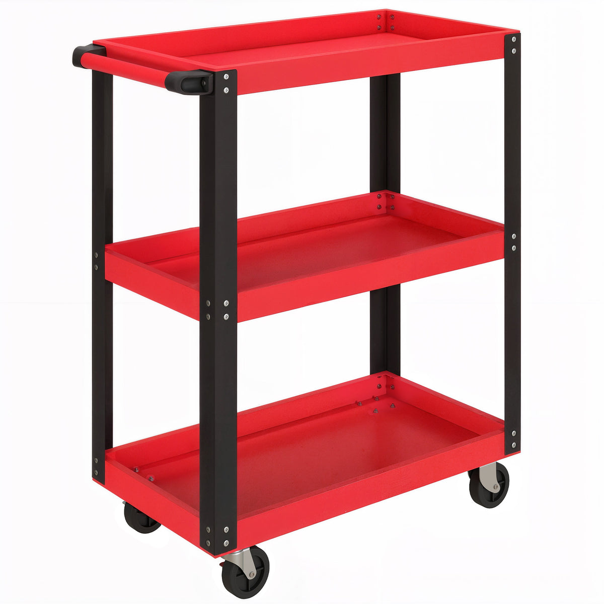 HOMCOM Tool Utility Cart in Black and Red