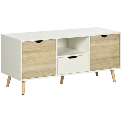 HOMCOM TV Unit Cabinet with two side cabinets and a central drawer and shelf