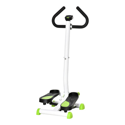 HOMCOM Twister Stepper, a white and green exercise machine with black handles and pedals