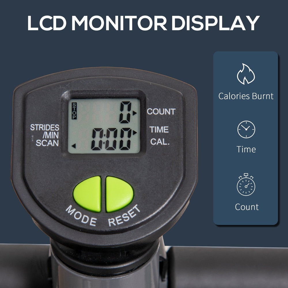 Close up of the LCD monitor display on the compact twister stepper