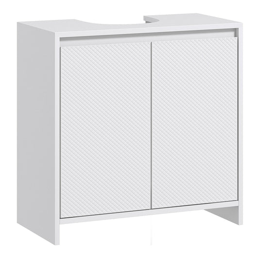 HOMCOM Under Sink Bathroom Cabinet freestanding with two doors and a shelf