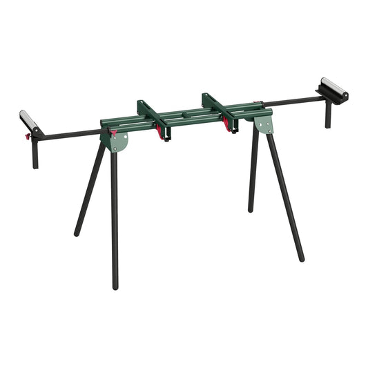 HOMCOM Universal Mitre Saw Stand with adjustable rollers and support arms, a portable folding stand