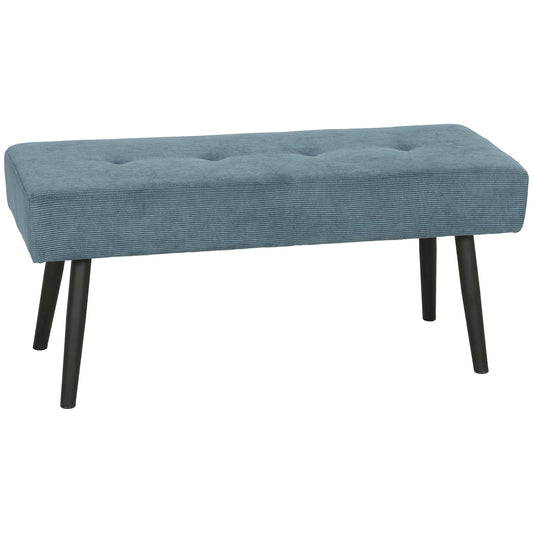 HOMCOM Upholstered Bedroom Entryway Bench in Blue