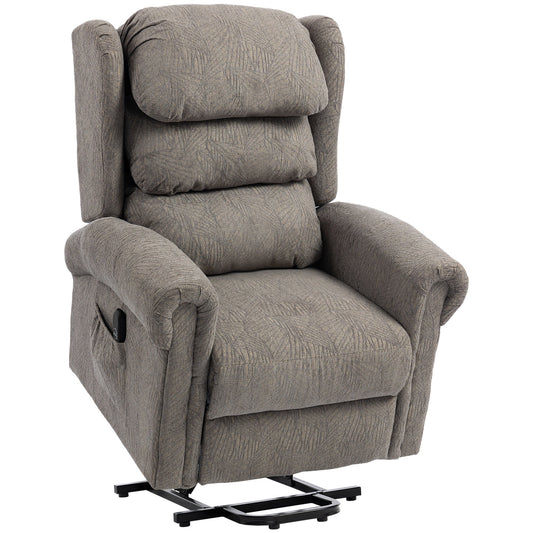 HOMCOM Velvet-Feel Electric Riser Recliner Chair in dark grey, a comfortable armchair with padded back and arms