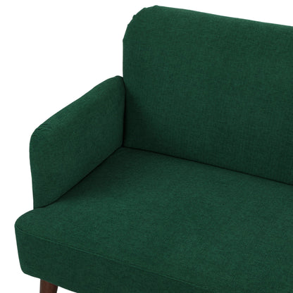 A close-up view of the armrest and seat cushion of the two seater sofa