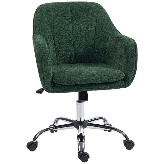 HOMCOM Velvet-Feel Office Chair in dark green, a comfortable and stylish seating option for any workspace
