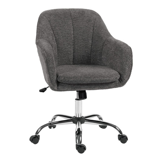 HOMCOM Velvet-Feel Office Chair in grey, a comfortable and stylish seating option for any workspace