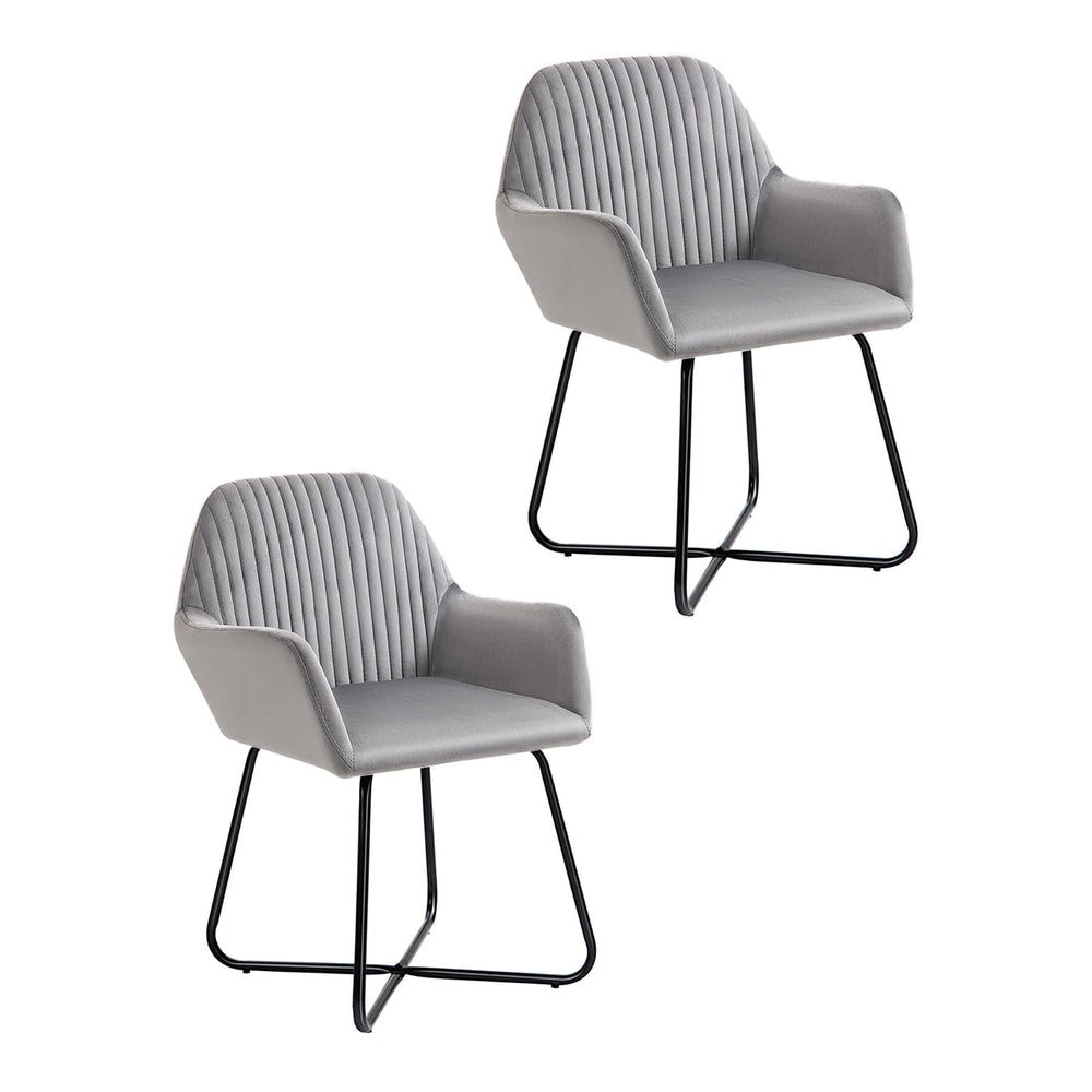 HOMCOM Velvet-Feel Plisse Back Accent Chair shown from two different angles against a white background