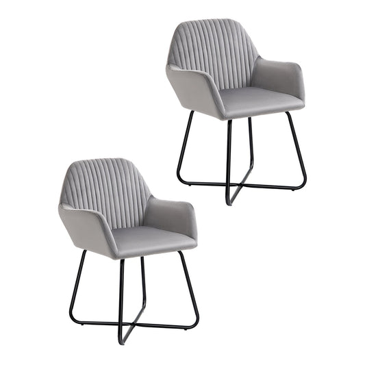 HOMCOM Velvet-Feel Plisse Back Accent Chair shown from two different angles against a white background