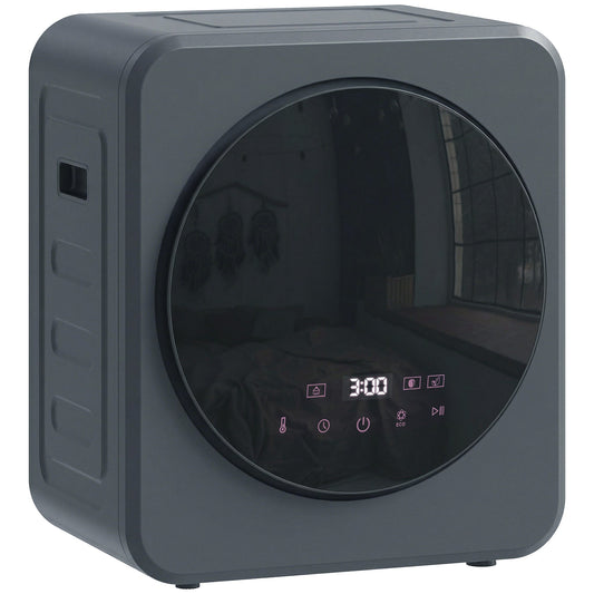HOMCOM Vented Tumble Dryer, a compact grey front loading laundry appliance
