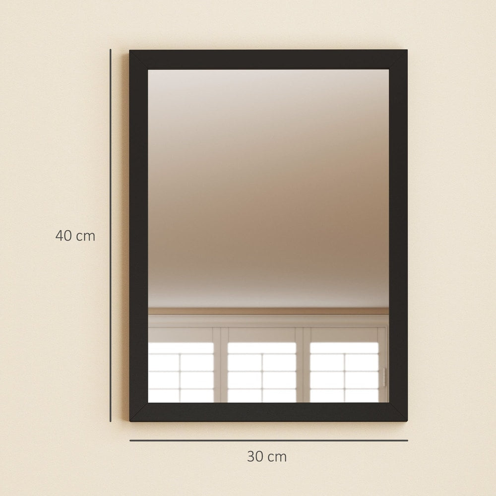 A single black framed wall mirror with dimensions 30 cm and 40 cm shown