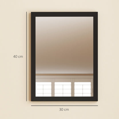 A single black framed wall mirror with dimensions 30 cm and 40 cm shown