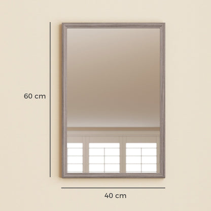The wall mirror with dimensions 40 x 60 cm indicated