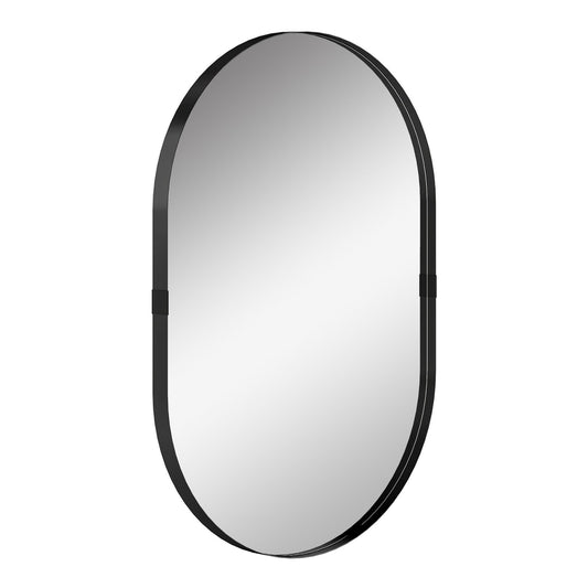 HOMCOM Wall Mirror with a black aluminium alloy frame and reflective surface