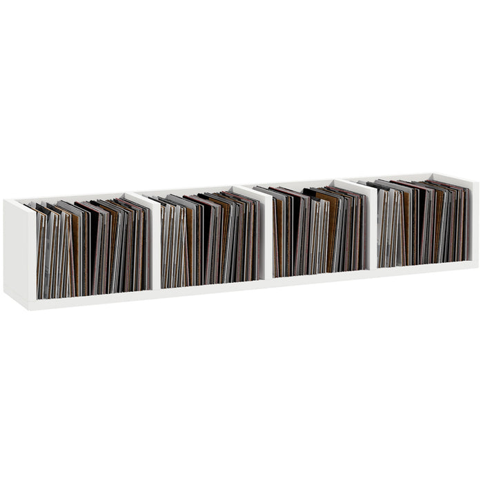 HOMCOM Wall Mount 84 CD / 56 DVD/Blu-ray/ Media Storage Rack filled with various media cases