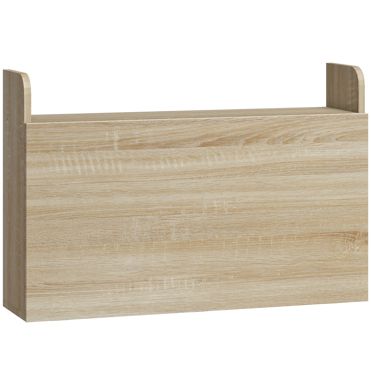 HOMCOM Wall Mounted Desk shown in its closed, folded position with a light oak wood finish