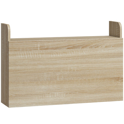 HOMCOM Wall Mounted Desk shown in its closed, folded position with a light oak wood finish