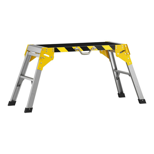 HOMCOM Work Bench, a foldable aluminium alloy tool stand with a handle, shown from the front